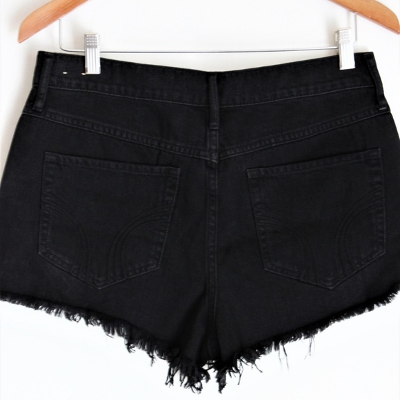 Hollister Black Shorts Farmcore Trashed Boho Pink Quilt Patchwork Jeans - Picture 6 of 8